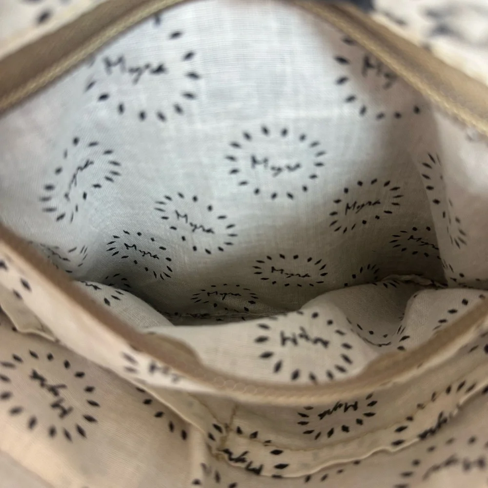 Myra Bag Brown and White Cowhide Shoulder Bag Crossbody Grey canvas western - Picture 7 of 12
